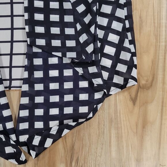 💜Kaktus Ultimate Blue & White Checkered Wide Sleeve Kimono Medium - Picture 6 of 8